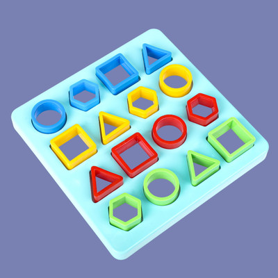 Nafhotoz Montessori Puzzle Board Game | Square Blue Puzzle Educational Toy(Multicolor)