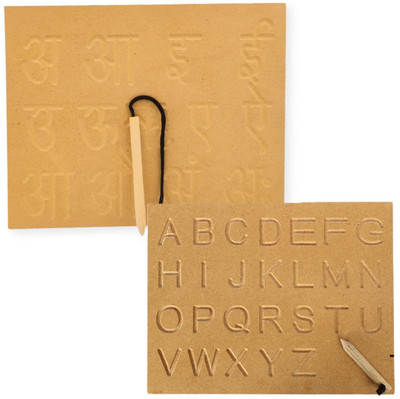 SHALAFI Hindi Vowels(Swar)Practice Slate With Writing Practice Capital ABC Tracing Board(Beige)
