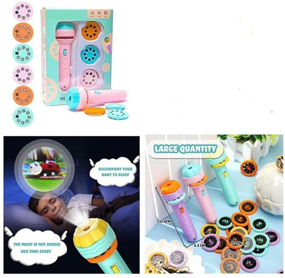 NIYANETAIL Mini Slide Projector Flashlight Torch,Kids Projection Light Toy Slide Flashlight(Multicolor)