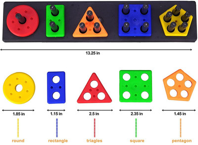 Nafhotoz Geometric Shapes Puzzle Board(Multicolor)