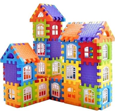 tree pharma DIY Building Blocks for Kids – 65 Pcs Puzzle Games for Kids, Big House Toys(Multicolor)