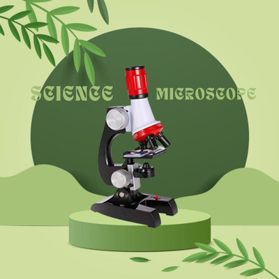 calyxia Microscope Kit with LED 100X 400X and 1200X Magnification for Kids Students(Multicolor)