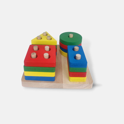 erenjoy Geometric Shape Stacker Square - Early Learning Toy(Multicolor)