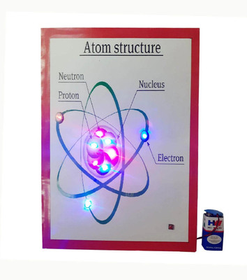 MELODY's Atomic Structure Model Showing with Running Light for Chemistry Working Model for School(White)