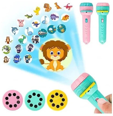 CrazyBuy Projector light Torch Kids Story Toy ForToddlers Mini 3 Slides 24 Pattern_new(Multicolor)