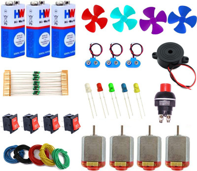 SYMFONIA DIY School Science Project DC Motor Experiment kit 45 Item Loose in one Pack(Multicolor)