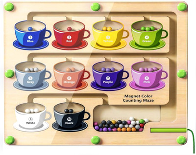 KIDOLOGY Magnetic Color & Number Maze – Montessori Toy for Toddlers Age 2+(Multicolor)