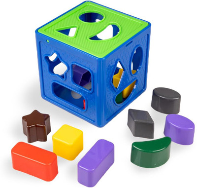 PRIMEFAIR Shape Sorting Cube Sorter Box Activity Toys Baby and Toddler Learning Toys(Multicolor)