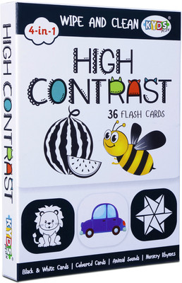 Kyds Play High Contrast Flash Cards(White, Black)