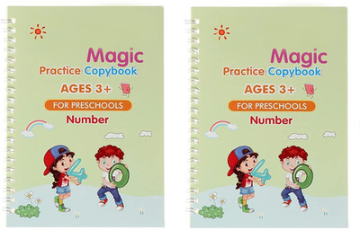PRAYOSHA ENTERPRISE Magic Practice Copybook 4 BOOK 5 REFILL 1 pen 1 grip_2(Multicolor)