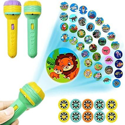 planettoy Flashlight Projector Torch Kids Projection Flashlight 3 Reel 24 Pattern Space(Multicolor)