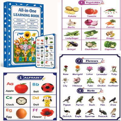 AWEJOY Early Learning Book All in One Educational Guide for Kids(Multicolor)