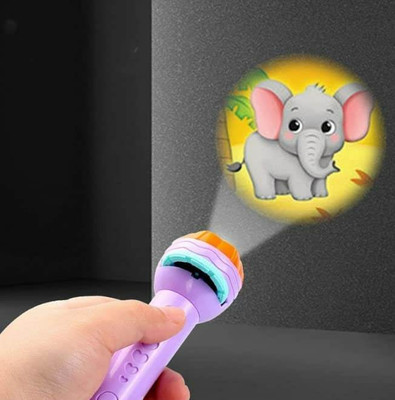 FLOSTRAIN Mini Slide Projector Flashlight torch, Kids Projection Light Toy(Multicolor)