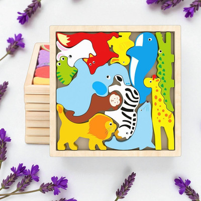VHD Multicolor Wooden Animal Puzzle – Fun & Educational Toy for Kids AW41(1 Pieces)