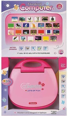 BMT Educational Learning Toy Laptop With LED Display & Music ABC (Pink)(Multicolor)