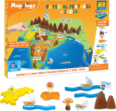 Imagimake Mapology - Physical Features of India- Educational Toy & Learning Aid- 5 years+(Multicolor)