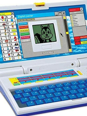 ASHOOJATEX Educational English Learner Laptop with Keyboard Mouse for Kids Games (Blue)(Blue)
