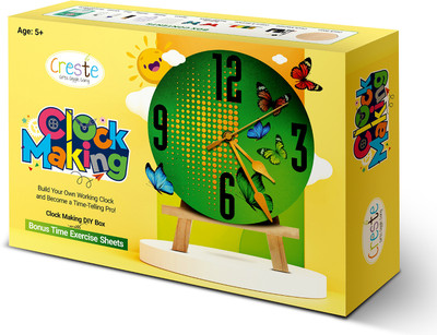 CRESTE DIY Clock Making Educational Fun and Learning Toy Kit for Kids(Multicolor)