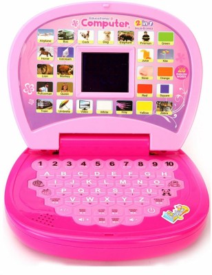 kinegic Pink LED educational computer laptop ABC & 123 learning toy for kids toddler(Multicolor)