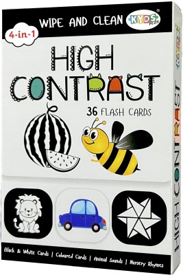 Kyds Play High Contrast Flash Cards(White, Black)