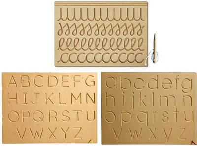 REWASHREE CRAFT WORLD Multi Pattern Shapes and Small Capital abc 2 in 1 Tracing Letters for Kids(Brown)