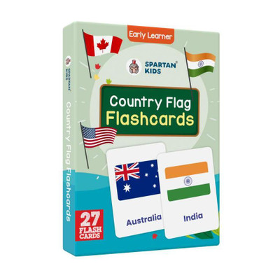 spartan kids Country Flags Flash Cards | 27 Early Learning Flash Cards for Kids(Multicolor)