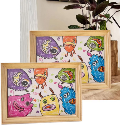 Kids Clap Wood Table Photo Frame(Multicolor, 2 Photo(s), A4)