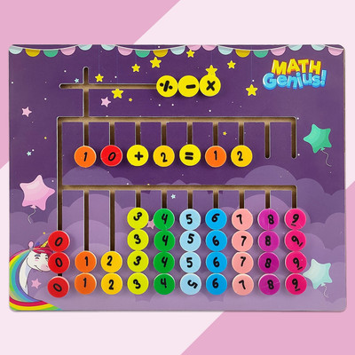 SPEEDFOX Math Genius Wooden Board Game for Kids | Fun Learning Toy with Numbers & Math(1 Pieces)