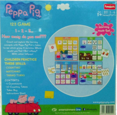 FUNSKOOL Peppa Pig, 123 Educational Game, Counting & Matching Skills, 1 to 4 Players(Multicolor)