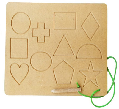 SHALAFI HandWriting Practice Tracing Board Learn Geometric Shape Board Educational Slate(Beige)