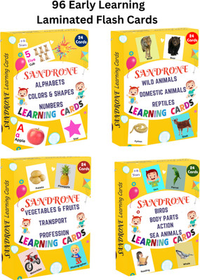 Sandrone All in One Flash Cards for Early Learning of Kids (4 Boxes)(Orange)