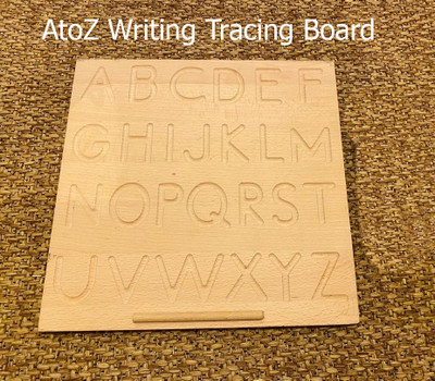 Plus Shine Learning & Educational Wooden Practice Alphabet Board Hand Writing Tracing Slate(Beige)
