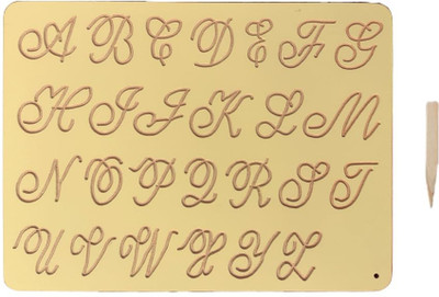 REWASHREE CRAFT WORLD Wooden Tracing Board with Dummy Pencil Capital Cursive Alphabet(Brown)