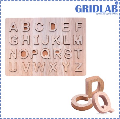 Gridlab ABCD Learning Puzzle Practice Board For Children Toy For Improve Your Kids(Brown)