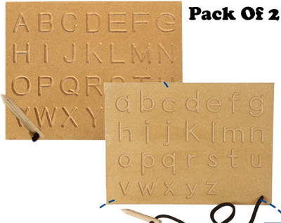 SHALAFI Combo Small Alphabets Hand-Writing Practice Board With Capital Alphabet Slate(Beige)