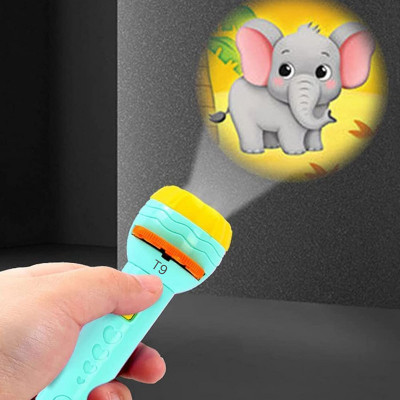 a.s.traders Mini Projector Torch with 3 Slides 24 Patterns Toy for kids GRN9(Green)
