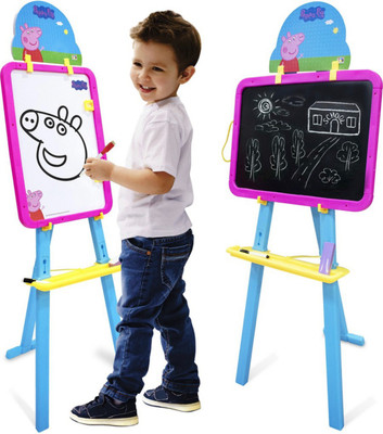 Jayaansh Traders 8 in 1 Magnetic Writing Easel Board for Educational Learning Activities (Peppa Pig)(Multicolor)