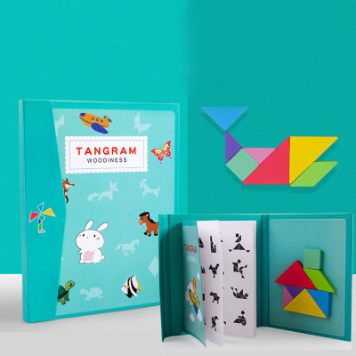 Ruffo Educational Toy Tangram – Wooden Puzzle Activity Book(1 Pieces)