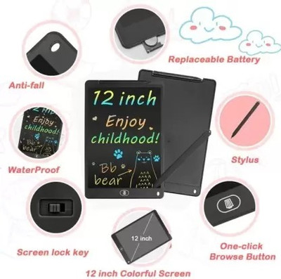 NKL Kids Advance Portable 12inch LCD Writing Lablet Paperless Writing Board 76(Black)