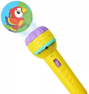 TOYACHI Mini Projector Torch with 3 Slides 24 Patterns Toy for kids 26(Yellow)