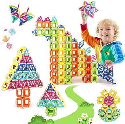 Helistr Kids Click bricks Building Blocks Set, Interlocking Construction Puzzle for Kids(Multicolor)