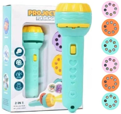 yogi 2-in-1 Projector Flashlight for Kids | Educational Story Torch & Night Light(Multicolor)