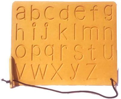 SHALAFI Montessori Small ABCD Alphabet Tracing Board for Kids Learning Writing Slate Toy(Beige)
