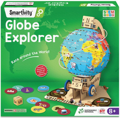 Smartivity Globe Trotters Augmented Reality STEM Educational DIY Fun Toy with Free App, Educational & Construction based Activity Game for Kids 8 to 14, Made in India(Multicolor)