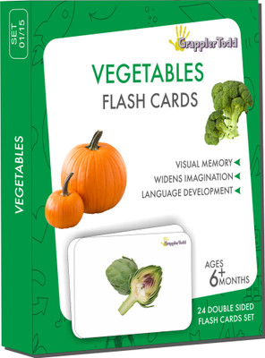Grapplertodd Early Learning - Vegetables Flash Cards(Multicolor)