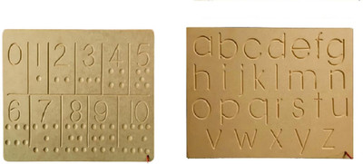 REWASHREE CRAFT WORLD Numbers 1-20 & Small Alphabets Combo Tracing Boards Nursery Kids(Brown)