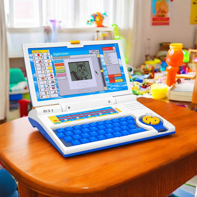 Mahi Zone Educational English Learner Laptop with Mouse for Kids 20 Activity Games_M474(Multicolor)