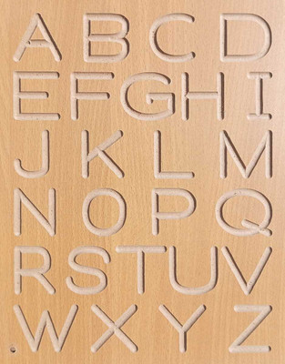 FireFlies Wooden Alphabet Tracing Board with Dummy Pencil |Hand Writing Practice for Kids(Brown)