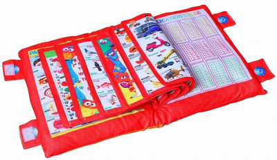 himanshu tex Kids Learning Cushion Alphanumeric, Fruits,Smiley & Characters Cushion Pack of 1(Red)