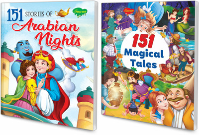 GO WOO Set Of 2 Story Books | 151 Series | Magical Tales & Arabian Nights(Red)